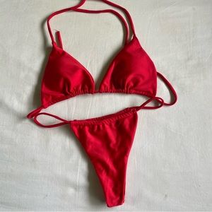 Red swimsuit set